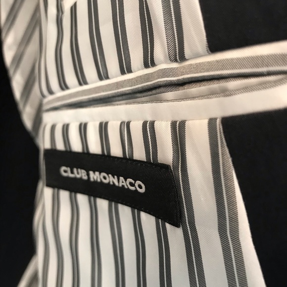 New NAVY BLUE Club Monaco blazer w/white buttons - Picture 6 of 9